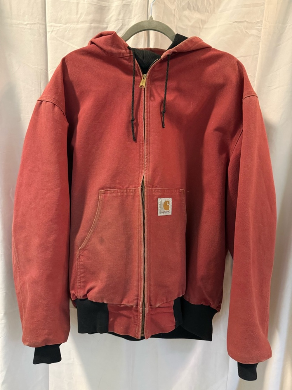 Carhartt Faded Brick Red Zip Hoodie Jacket